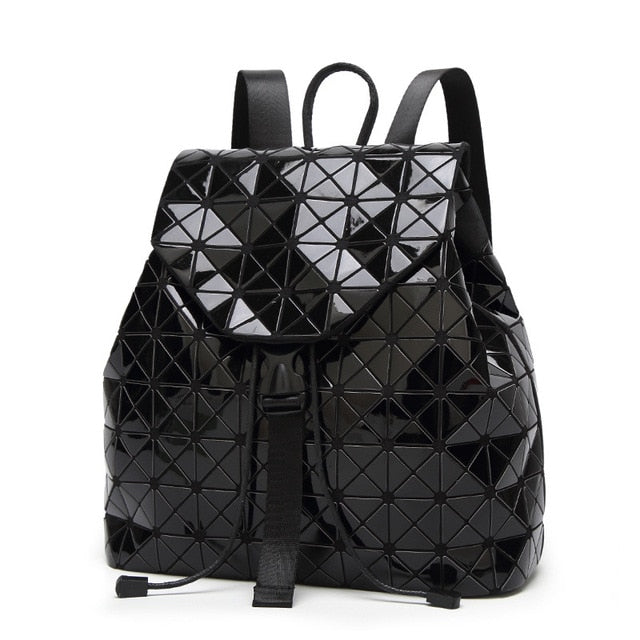 Black geometric backpack online