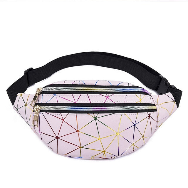 Glamfox - Cream Checker Bum Bag Fanny Pack –